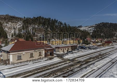 Sunny Winter Snowy Day In Mlynky Village