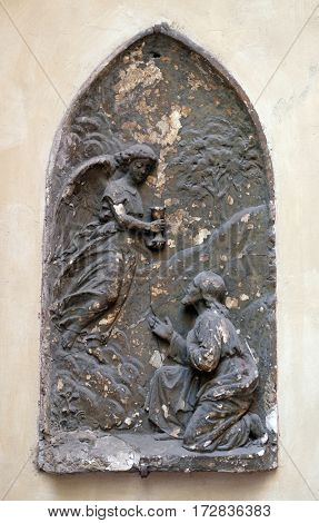 ROME, ITALY - SEPTEMBER 03: Agony in the garden, bass relief in Basilica of Saint Sylvester the First (San Silvestro in Capite) in Rome, Italy on September 03, 2016.