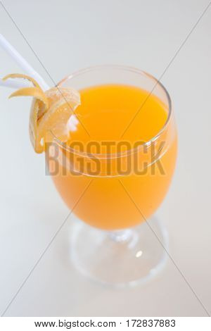 Fresh orange juice in goblet glass for good health