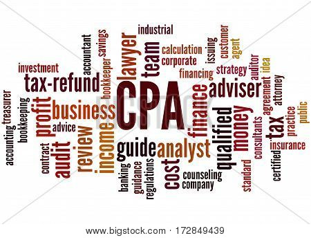 Cpa - Certified Public Accountant, Word Cloud Concept