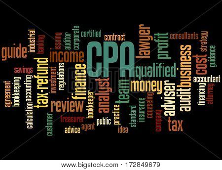 Cpa - Certified Public Accountant, Word Cloud Concept 4
