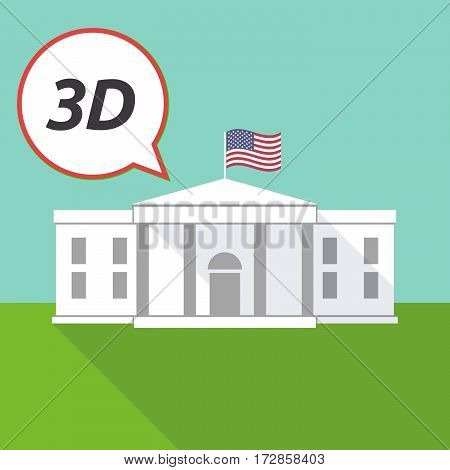 The White House With    The Text 3D