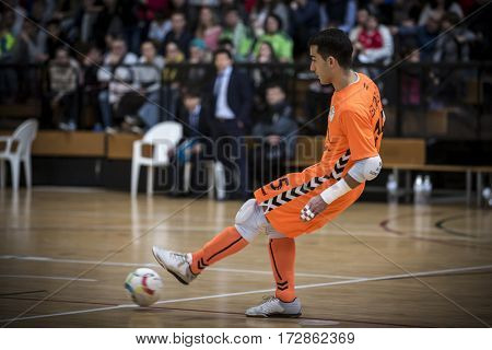 VALENCIA, SPAIN - FEBRUARY 19: Alex Gonzalez during Spanish league match between Levante UD FS and Movistar Inter at Cabanyal Stadium on February 19, 2017 in Valencia, Spain