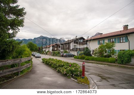 Street In Fussen, Bavaria, Germany.