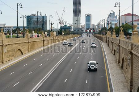 View Of Geydar Aliyev Avenue In Baku