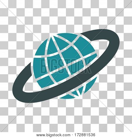Planetary Ring vector icon. Illustration style is flat iconic bicolor soft blue symbol on a transparent background.