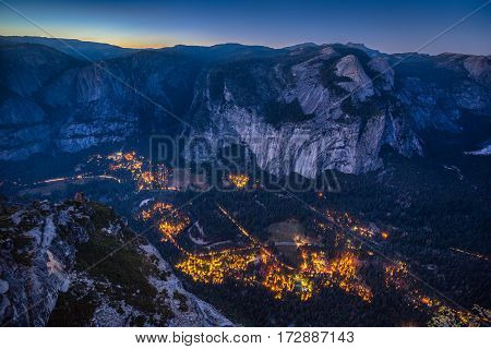 Yosemite Valley At Night, California, Usa