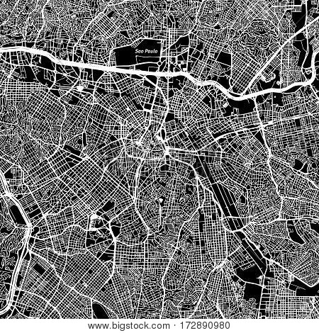 São Paulo One Color Map