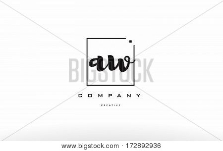Aw A W Hand Writing Letter Company Logo Icon Design