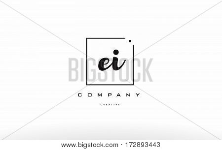 Ei E I Hand Writing Letter Company Logo Icon Design