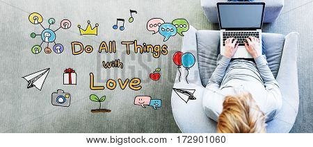 Do All Things With Love Text With Man