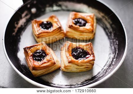 Viennese Pastries In A Cast-iron Frying Pan