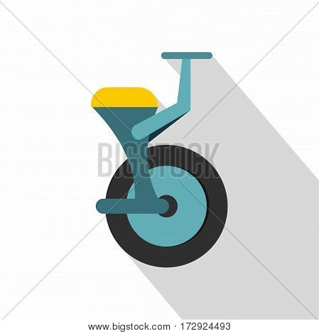 Blue unicycle icon. Flat illustration of blue unicycle vector icon for web isolated on white background