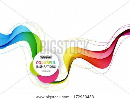 Abstract wave vector background, rainbow waved lines for brochure, website, flyer design. Spectrum wave. Rainbow color