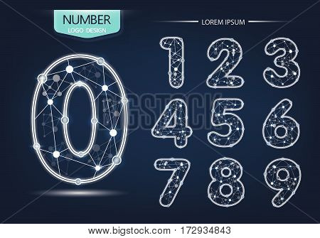 Numbers Logo Or Icon, Technology Network Concept