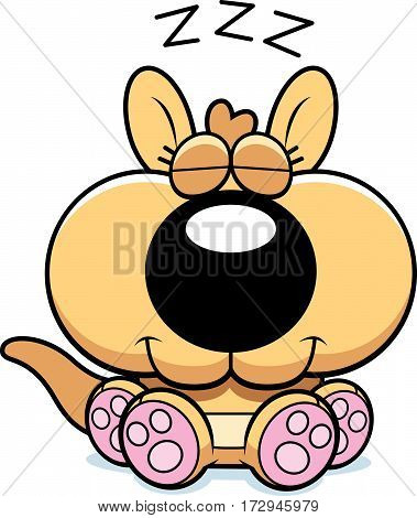 Cartoon Kangaroo Napping