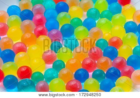 Color balls, colored polymer gel, hydrogel beads