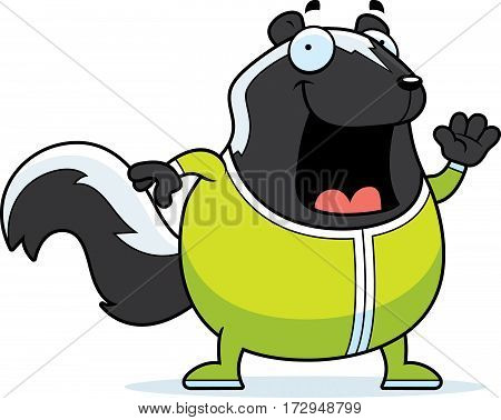 Cartoon Skunk In Pajamas