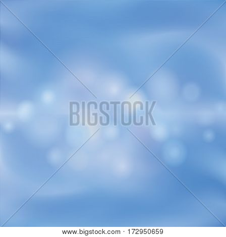Abstract Blur Background. Blue Sky Wallaper. Water Waves And Buubles Pattern.