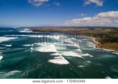 Aerial image of North Shote Oahu Hawaii