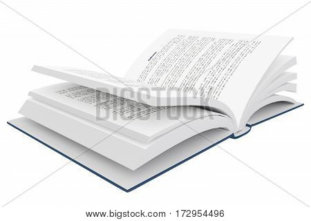 3D Rendering Of An Open Book On White Background
