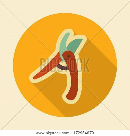 Secateurs pruner averruncator flat vector icon outline isolated garden eps 10