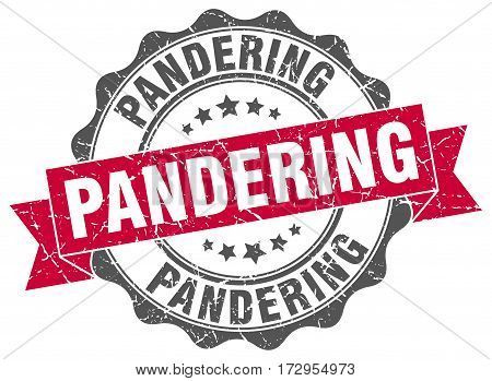 pandering. stamp. sign. seal. round. retro. ribbon