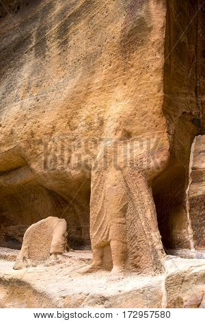 Ancient abandoned rock city of Petra in Jordan tourist attraction