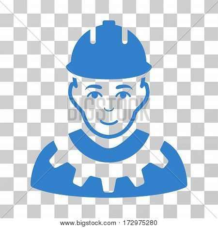 Industrial Builder vector pictograph. Illustration style is flat iconic cobalt symbol on a transparent background.