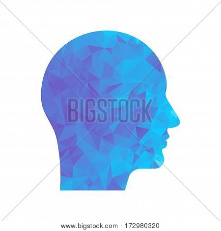 Polygon Blue Icon Head