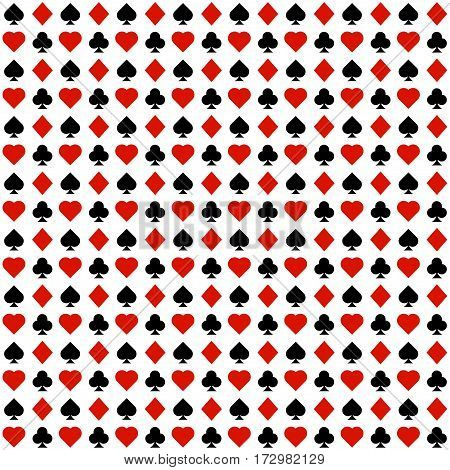 Abstract play cards symbol seamless pattern. Casino playing cards symbol concept background.