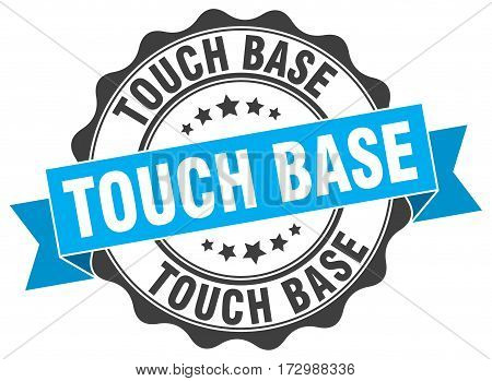 touch base. stamp. sign. seal. round. retro. ribbon