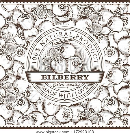 Vector label on seamless pattern in vintage style.