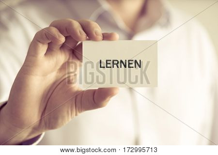 Businessman Holding Message Card 