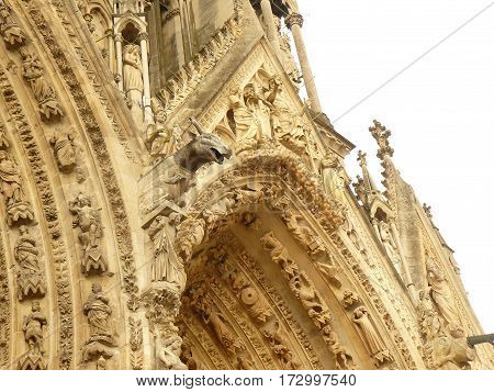 Cathedral gothic statues architecture middle age smile angels religion religion