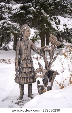 Russia, Republic Of Tatarstan, A Village Of Yana Kyrlay, January 6, 2017: The Sculpture Of The Chara