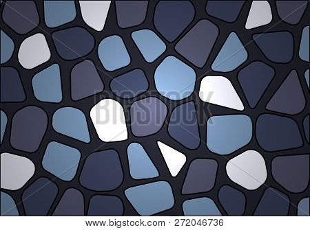 Stone Wall Made Of Cobblestones, Vector Art Illustration.