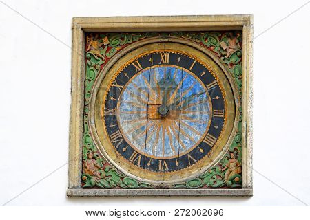Clock Of The Church Of The Holy Ghost In Tallinn, Made By Christian Ackermann, Estonia