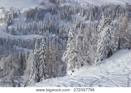 View Of Nassfele Ski Resort In Austrian Alps