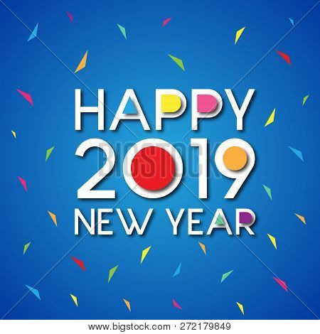 2019 On White Background, New Year 2019, 3d Illustration, Happy New Year 2019, Red 3d Numbers, New Y