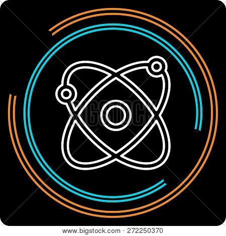 Simple Atom Thin Line Vector Icon. Editable Stroke.