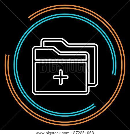 Simple Add Folder Thin Line Vector Icon. Editable Stroke.