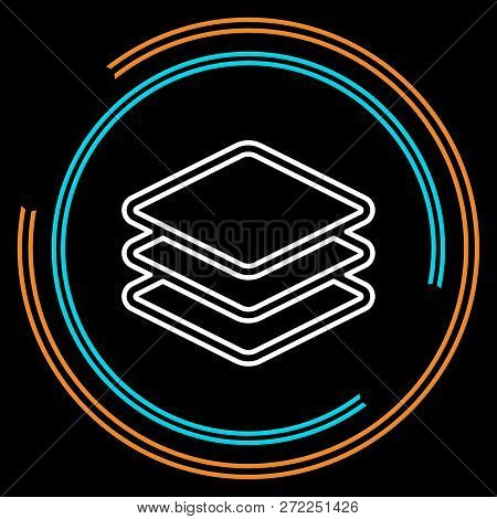 Simple Layers Thin Line Vector Icon. Editable Stroke.