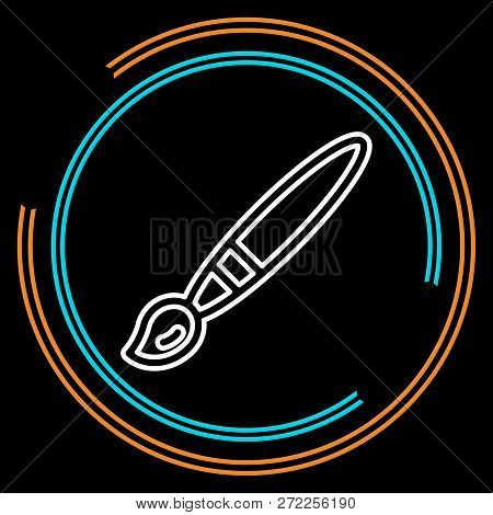 Simple Paint Brush Thin Line Vector Icon. Editable Stroke.