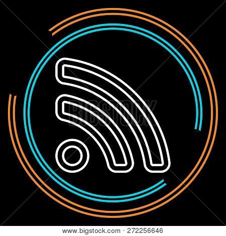 Simple Rss Thin Line Vector Icon. Editable Stroke.