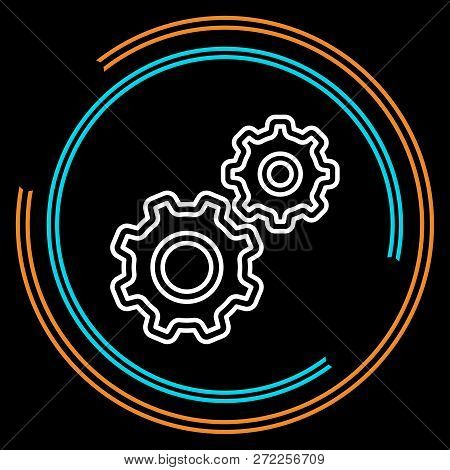 Simple Settings Thin Line Vector Icon. Editable Stroke.