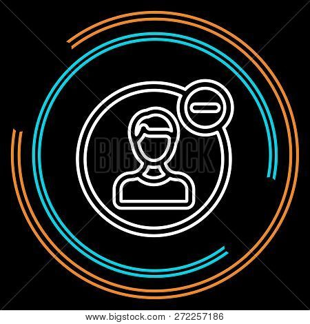 Simple Remove Friend Thin Line Vector Icon. Editable Stroke.