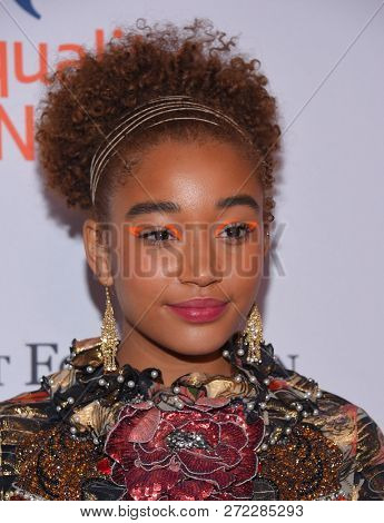 LOS ANGELES - DEC 03:  Amandla Stenberg arrives to the 4th Annual 'Make Equality Reality' Gala  on December 3, 2018 in Hollywood, CA                