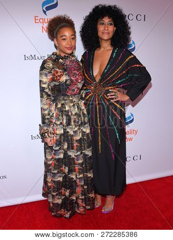 LOS ANGELES - DEC 03:  Amandla Stenberg and Tracee Ellis Ross arrives to the 4th Annual 'Make Equality Reality' Gala  on December 3, 2018 in Hollywood, CA                