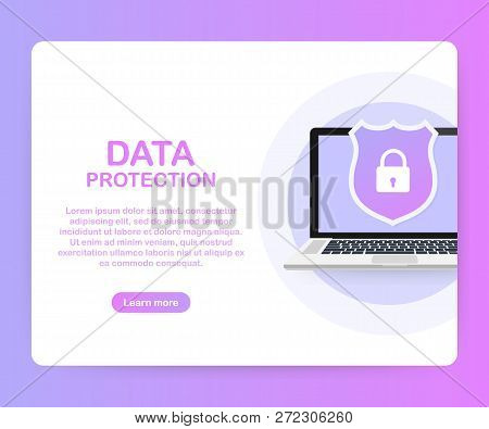 Data Protection, Privacy, And Internet Security. Vector Stock Illustration.